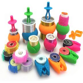 Fbshicung 70Pcs Thread Spool Huggers -Thread Spool Savers/Bobbin Holders/Bobbin Clamps/Sewing Bobbin Small Clips - Prevent Thread Tails from Unwinding