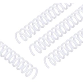 PATIKIL 100 Pack Plastic Spiral Binding Coils, 10mm(3/8") Binding Coils 50 Sheet Capacity Spiral Binder Rings 4:1 Pitch for Office Classroom, White