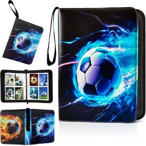 Soccer Card binder, 4 Pocket Top Loader Binders with 55 Removable Sleeves, 3-Ring Trading Binders Fits 440 Cards Collection Albums for Game Cards, Sports Cards, Football Card, Baseball Cards in Saudi Arabia