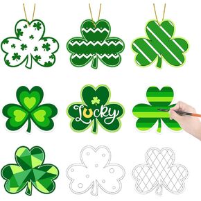 Hedeey 90 PCS St. Patrick's Day Paper Crafts ، Coll Color Your Shamrock Crafts ، St. (شامروك)