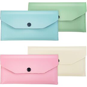 Cash Envelopes, 4 Pieces Money Cash Envelopes Bag, Reusable Money Pouch Bag for Cash Saving, Waterproof Envelope for Spring Festival Wedding Birthday Holidays (colorful)