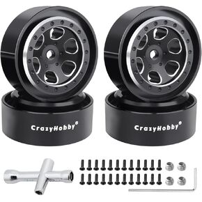1.1" Beadlock Wheels Aluminium Rims for Traxxas TRX4M Axial SCX24 Bronco C10 JLU Deadbolt FCX2 1/18 1/24 RC Crawler Car Upgrade Parts