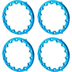 4PCS Aluminum Replacement Wheels Rims 2.2" Beadlock Ring for 1/10 Axial Wraith SCX10 D90 Wraith 90048 TRX4 TRX6 (Silver-A)
