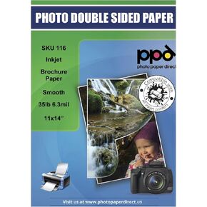 ورقة صور مزدوجة من جانب PPD ، ورقة كتيب غير لامع 11 × 14 لطابعة نفث الحبر ، 130 GSM ، 6.3 مل في المجلة ، النشرة ، العرض التقديمي ، البرنامج ، جاف ومقاوم للماء (100 ورقة)