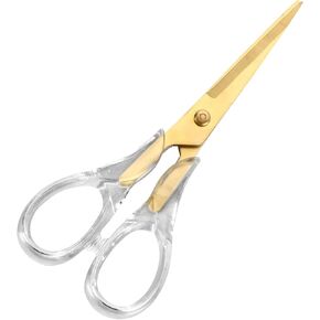 Heavy Duty Gold Scissors Craft Scissors Clear Acrylic Scissors Craft Office Professional Shears for Home School Office Paper Fabric