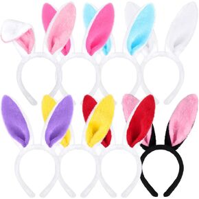 Fovths 8 Pack Easter Bunny Ears Headband Plush Bunny Costume Hairbands Easter Party Headband