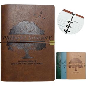 Reading Journal, Reading Journal for Book Lovers, Leather Reading Log, Book Reading Tracker Journal-70 Book Review and Track Your Reading Progress (Blue)