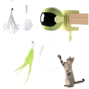 ألعاب Cat Jovani معلقة Door Automatic Cat Toy Rope Interactive Lope مع Feather ولعبان آخران ، Cat Catching Game Door شماعات