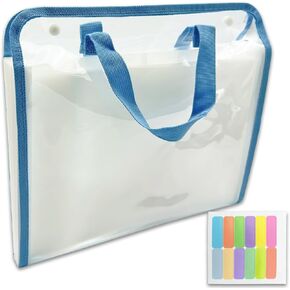 13 Pocket Accordion File Folder, Waterproof PVC Organizer with Stickers, High Capacity Letter Size Hanging File Folders for Office/Business/School