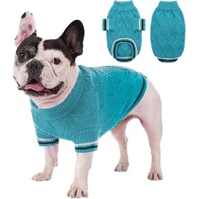 AOFITEE Dog Pullover Sweater, Warm Knitted Dog Sweaters for Small Medium Dogs, Cold Weather Small Dog Sweatshirt Solid Cat Christmas Sweater for Girls Boys Chihuahua Yorkie Teacup