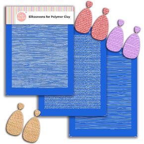 Weavy Stripes Silk Screen Stencils for Polymer Clay, 3 PCS Stripes Pattern Silkscreen for Polymer Clay Earring Making, Reusable Silk Screen Stencils for Polymer Clay SSCMB-39