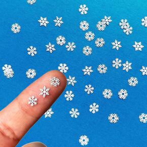 200pcs الثلج المصغرة للحرف اليدوية - 0.2 بوصة الثلج المعدني الصغيرة ديكورات عيد الميلاد DIY الحرف الشتوية الحفلات عيد الميلاد ديكور (أبيض)