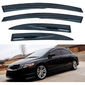 4pcs Front+Rear Smoke Sun/Rain Guard Outside Mount Tape-On Window Visors Compatible with 01-12 Escape 08-11 Tribute 05-11 Mercury Mariner