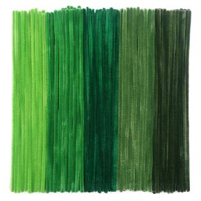 Toaob 500pcs منظفات الأنابيب الخضراء لحرف 12 بوصة منظفات الأنابيب تشنيل تنبع اللوازم الحرف الغامضة للفنون الفنية والمشاريع الحرفية