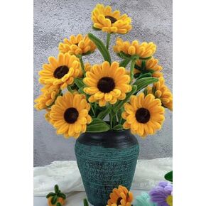 YOOTOM Pipe Cleaner Flower Kits DIY Handcrafts Supplies,220PCS Chenille Stems for 15 Artificial Sunflower Bouquets Making, Graduation Wedding Birthday Festival Gift