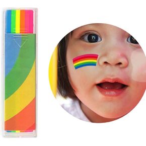 Rainbow Face Paint Water Activated Professional Rainbow Face Paint Kit Washable Rainbow Face Painting Beginners Safe Non-Toxic Rainbow Face Body Paint Makeup Festival Events Rainbow Face Paint Palette