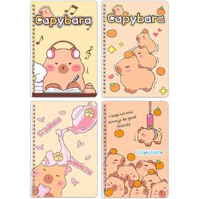 Ohjijinn 4Pcs Cute Spiral Notebook 8.3 x 5.7 Inches A5 Journals Cute Stationary for Gifts Fun Office Supplies
