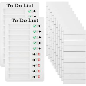 2PCS Classic Chore Chart with 10 Cardstock, Reusable to do List RV Sliding Routine Chart Planning Boards Checklist Task Board for Planning Board Visual Schedule and Reminder