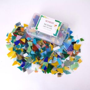 Irregular Stained Glass Scraps Cathedral Glass Pieces Mosaic Tiles for DIY Crafts Assorted Colors and Shapes1.1lb /500g