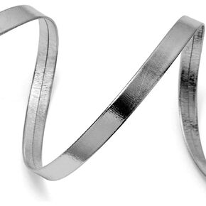 5-Yards 10mm (3/8") Fold Over polyurethan Faux Leather Trim, TR-12189 (Silver)