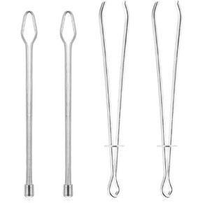 4 PCS Drawstring Threader Rope Threader Clip Metal Drawstring Threader Tweezers DIY Rope Threader Clip Easy Quick Insert Drawstring DIY Rope Threader Clip for Sweatpants Hoodies Swim Trunks (2 Size)