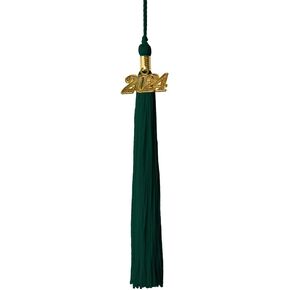 Graduation Tassel - Gold Charm - 1 Color, 2024, Dark Green