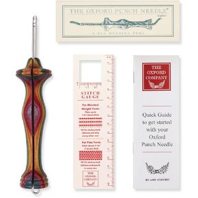 The Oxford Punch Needle #10 (1/4 inch Loop) Fine Point Punch Needle | Patented Design | Ergonomic Colorful Symfonie Wood Handle | Electropolished Steel Tip | Ideal for Rug Hooking