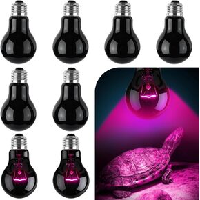 8 Pcs 100w Reptile Night Heat Lamp Bulb Simulate Natural Moonlight Basking Spot Light Purple Reptile Heating Basking Light Bulbs for Snake, Turtle, Bearded Dragon, Amphibian, Chicken