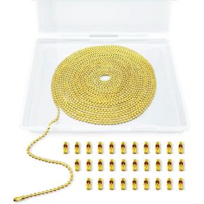33 Feet Ball Chain Necklace, 2.4mm Ball Bead Chain with 30 Pieces Connectors Clasps,Stainless Steel Ball Chain for Dog Tag, Ceiling Fan Pull Chain Extender, Jewelry Making Kit, DIY Crafts (Silver)
