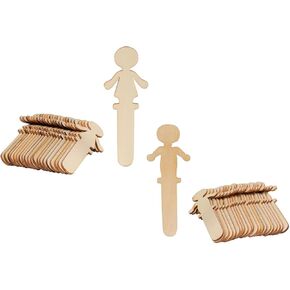 People Craft Sticks, 20PCS Chenille Kraft People, Wooden Popsicle Sticks for DIY Arts and Crafts Projects, Crafting Supplies