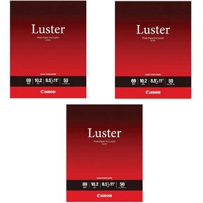 Canon 3 Pack Canon Lu-101 Pro Luster Photo Paper (8.5x11 "، 50 ورقة ، 255 GSM)