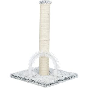 TRIXIE Lola Scratching Post with Grooming Brush, Durable Sisal, 24-in Tall, (Gray)