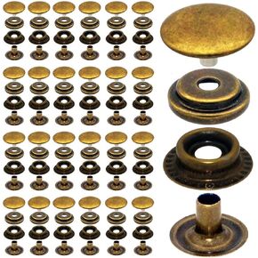 100pcs 15mm Stainless Steel Fastener Snap Press Stud Cap Button Marine Boat Canvas Antique Bronze