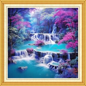 DMCVIVR Stamped Cross Stitch Kits for Beginners Adults Needlepoint Kits for Beginners Embroidery Kits for Adults Crossstitch Kit for Beginners 11CT-Skeleton Colorful Flower 16x20 inch