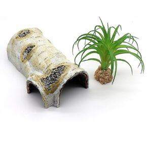 Reptile Hides and Caves Birch Tree Bark Trunk Habitats Decor Aquarium Decoration Wood for Lizard Geckos Snake Spiders Frogs Turtle (Small)