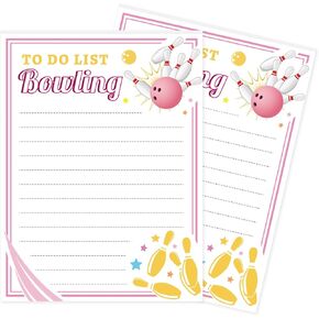 BOXOB 2pcs Bowling Notepads, 5.51x4.13in to Do List Note pad Each for 50 Pages Funny Bowling Gifts Funny Memo Notebook for Bowling Lovers Plans Record