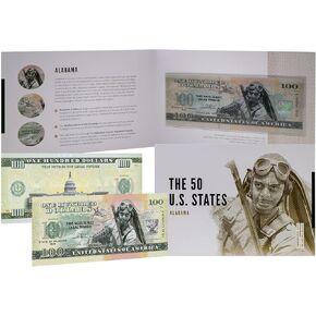 HOBBY OF KINGS USA 100 Dollar Note | Utah Commemorative Souvenir | The Beehive State | Transcontinental Railroad | Delicate Arch | Golden Spike | Collector's Album | The 50 U.S. States Edition
