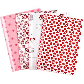 Valentines Tissue Paper, 100 Sheets Valentine Tissue Paper 14 x 20 Inches Valentines Gift Wrapping Paper Tissue Paper Bulk for Valentine's Wedding Anniversary Mother's Day Birthday Gifts Party Decor