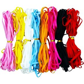 120 Yards Elastic String Cord 8 Colors 5mm Flat Elastic Band Heavy Stretch String High Elasticity Knit Band for DIY Sewing Craft, Cuff,Pants Waistband, Bedspread