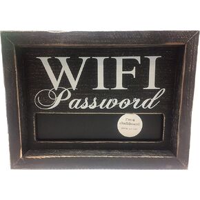 Adam's & Company 19096 Wood Framed Sign With Chalkboard Wifi Password 8 Inches x 6 Inches x 1.5 Inches