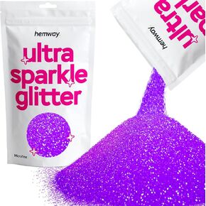 Hemway Premium Ultra Sparkle Glitter Multi Purpose Metallic Flake for Arts Crafts Nails Cosmetics Resin Festival Face Hair - Emerald Green Holographic - Microfine (1/256" 0.004" 0.1mm) 100g / 3.5oz