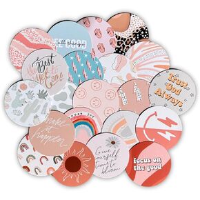 Boho Minimalist Neutral Pattern Design Freshie Cardstock Cutout Rounds | 21 pk 2.5 inch Circles Silicone Mold Oven Safe Western Plants