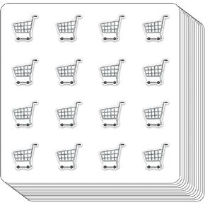Shopping Cart Planner Stickers, 0.5in Monthly Scrapbooking Kids DIY Arts Crafting 208-Pack