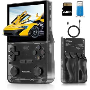 Kinhank K36 Retro Handheld Game Console with 9000+Games,Handheld Retro Game Console,Mini Emulator Handheld with 64GB TF Card,Portable Gaming Console,3.5 Inch IPS Screen(Black)