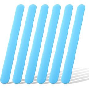 6PCS Blue Silicone Stir Sticks, Silicone Spoon Spatula Scraper, Reusable-Silicone Waxing Popsicle Stirring Tool/Applicator Sticks Stirring Stick Tool for Laboratory, Tongue Stir Sticks