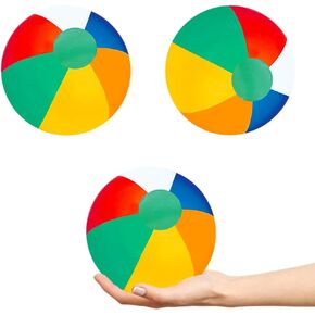 Inflatable Multicolored Beach Balls Design for Swimming Pool Party Favor, Birthday Parties, Summer Fun Toy,6" (6-Pack)
