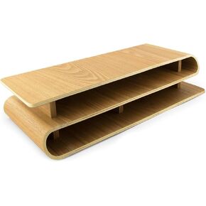 Three by Three Seattle UpRise Monitor Riser – Sleek Modern Design, Durable Wood Construction, Ergonomic Height for Better Posture, Space-Saving Desktop Organizer, Ashwood