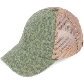 C.C Ponytail Criss Cross Messy Buns Ponycaps Baseball Cap Dad Trucker Mesh Hat (Patch Sunshine and Lake Time White)