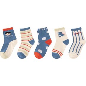 Toddler Girls Boys Kids Crew Socks Novelty Fashion Cotton Socks 5 Pairs