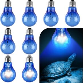 8 Pcs 100w Reptile Night Light Bulb Uva Night Heat Lamp Simulate Natural Moonlight Heat Lamp Bulbs Basking Lamp Reptile Night Heat Bulb for Bearded Dragon, Lizard, Turtle